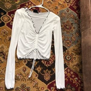 White sheer long sleeve